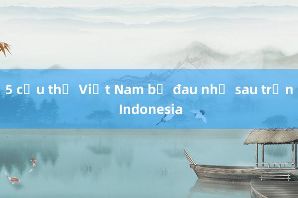 5 cầu thủ Việt Nam bị đau nhẹ sau trận Indonesia