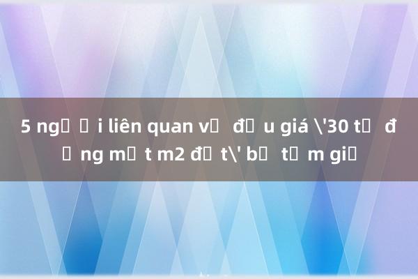 5 người liên quan vụ đấu giá '30 tỷ đồng một m2 đất' bị tạm giữ