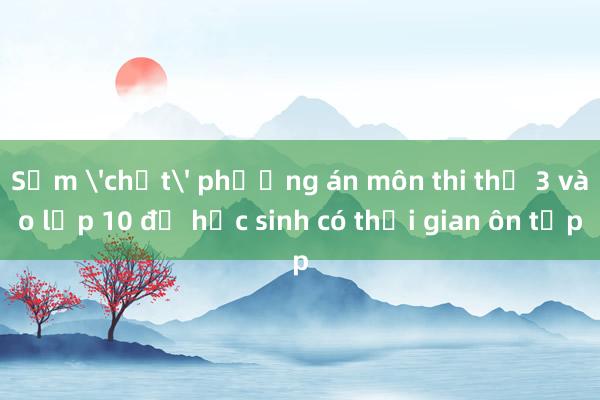 Sớm 'chốt' phương án môn thi thứ 3 vào lớp 10 để học sinh có thời gian ôn tập